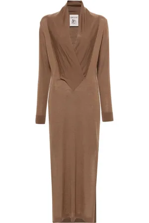 SEMICOUTURE Logo-embroidered midi dress