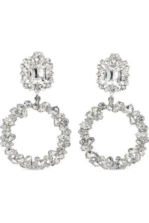 Self-Portrait Crystal-embellished hoop earrings