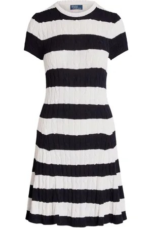 Ralph Lauren Cable-knit striped midi dress