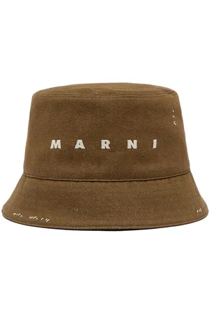 Marni Logo-embroidered cotton bucket hat