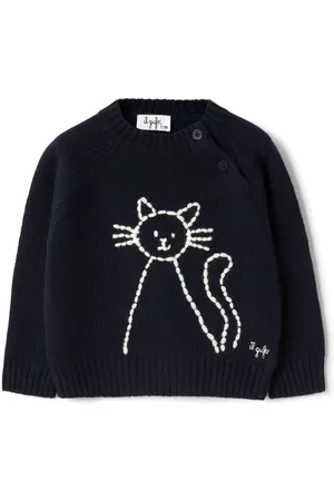 Il gufo Cat embroidery jumper