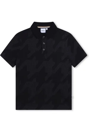 HUGO BOSS Houndstooth-pattern cotton polo shirt