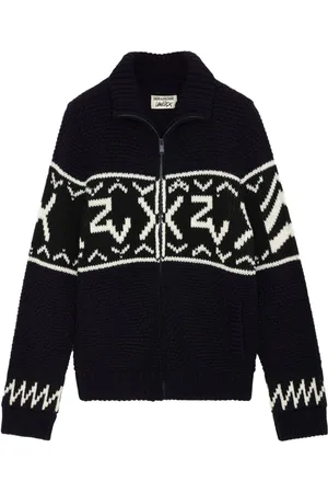 Zadig & Voltaire Christophe intarsia-knit logo cardigan