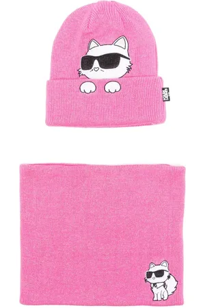 Karl Lagerfeld Logo-print beanie hat and scarf set