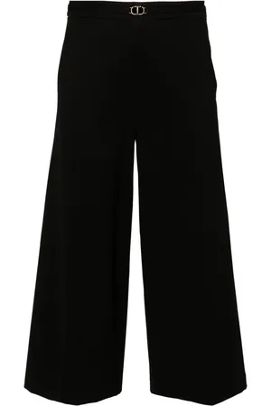 Twin-Set Logo-plaque cropped trousers