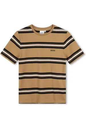 HUGO BOSS Logo-print striped cotton T-shirt