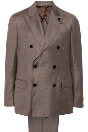 LARDINI Logo-brooch suit