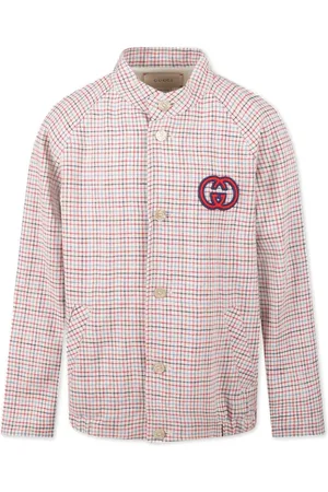 Gucci Logo-patch checked shirt jacket