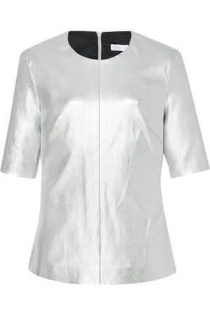 ROSETTA GETTY Leather laminated T-shirt