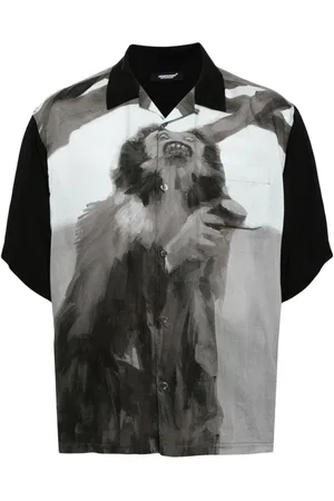 UNDERCOVER Short-sleeved illustration-print shirt