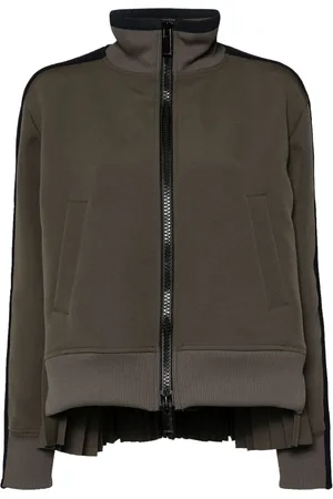 SACAI Pleated striped jacket