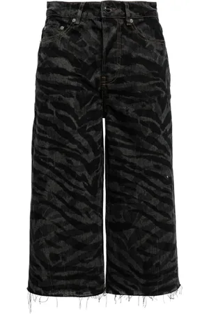 Ganni Zebra-print denim shorts