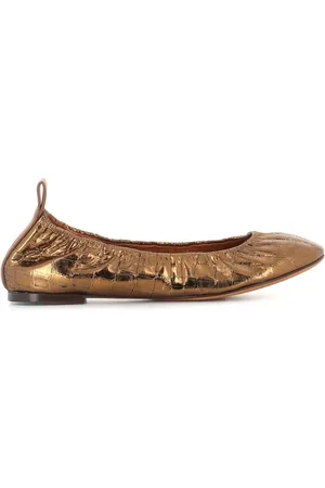 Lanvin Crocodile-effect leather ballet shoes