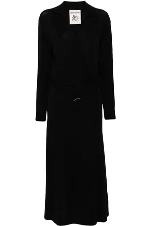 SEMICOUTURE Belted wool long dress