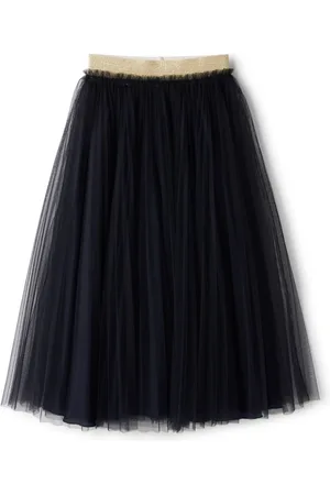 Il gufo Glitter-waistband tulle skirt