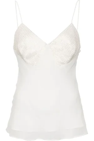Max Mara Bead-detail silk tank top