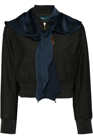 Kolor Scarf detail cropped jacket