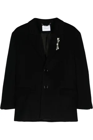 BLUMARINE Bijoux-pin felted coat