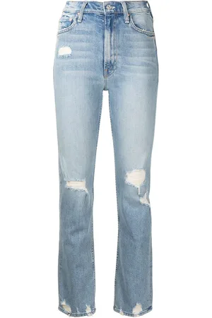 Mother High-rise straight-leg jeans