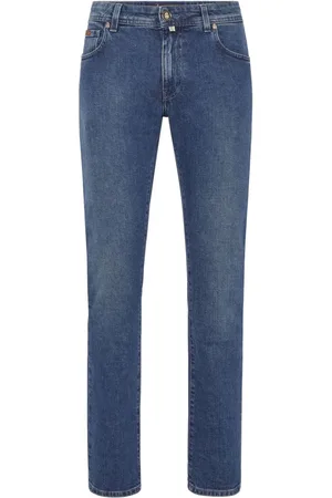 BILLIONAIRE Logo-embroidered straight-leg jeans