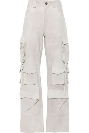 SALVATORE SANTORO Suede cargo trousers
