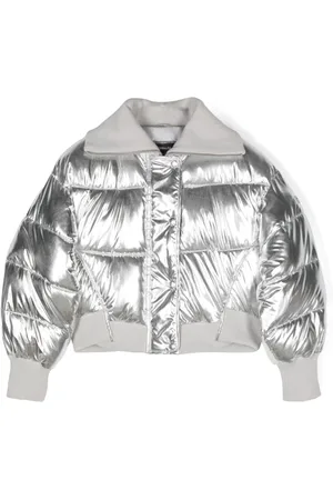 MONNALISA Metallic-finish bomber jacket