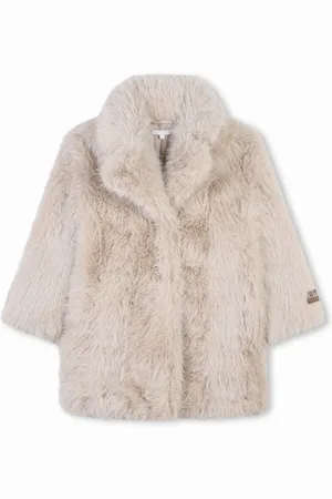 Chloé Logo-appliqué faux-fur coat