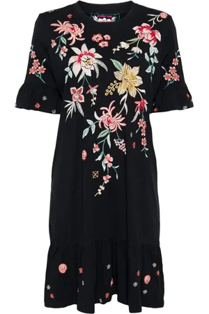 JOHNNY WAS Ruffle-sleeve knit dress