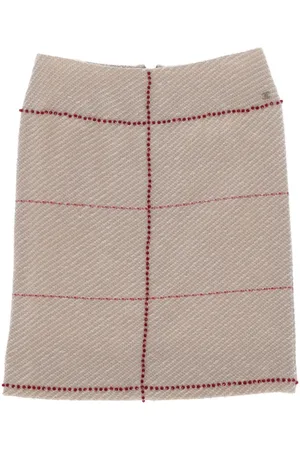 CHANEL 2000s rhinestone-trim skirt