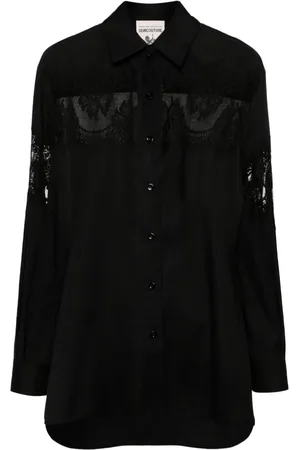 SEMICOUTURE Lace-panel shirt