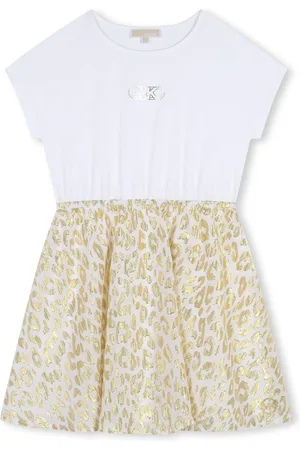 Michael Kors Panelled leopard-print dress
