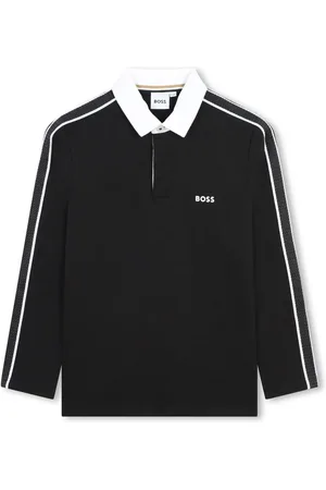 HUGO BOSS Logo-print contrasting-collar polo shirt