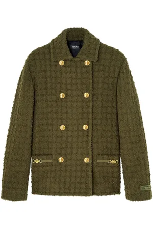 VERSACE Heritage tweed peacoat