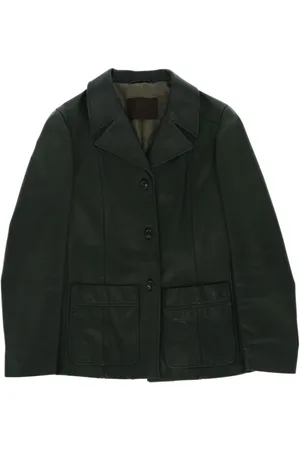 Prada 2000s leather single-breasted blazer