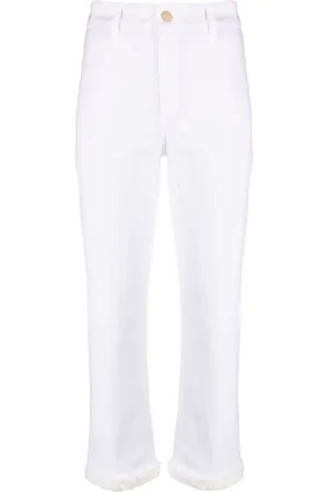 Max Mara Frayed-edge slim-fit trousers