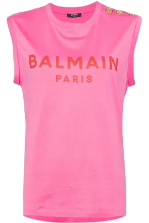 Balmain Logo-print cotton tank top