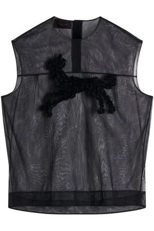 Simone Rocha Sheer embroidered tank top