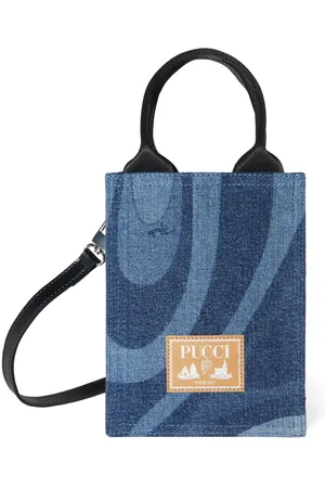 PUCCI Junior Marmo-print denim tote bag
