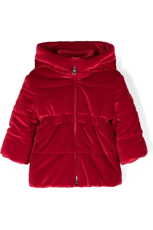 MONNALISA Quilted chenille hooded coat