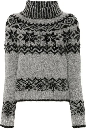 SEMICOUTURE Fair isle intarsia-knit sweater