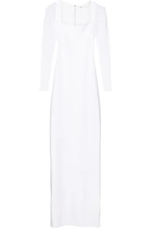 Lethicia Bronstein Brigitte sheer-sleeved gown
