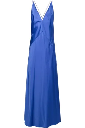 Lethicia Bronstein Satin-finish V-neck gown