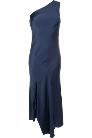 Lethicia Bronstein Asymmetric satin midi dress