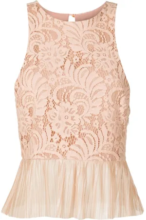 Lethicia Bronstein Ruffle sleeveless lace top