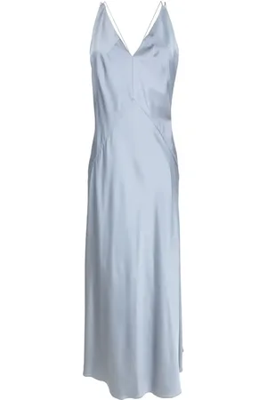 Lethicia Bronstein Satin-finish V-neck maxi dress