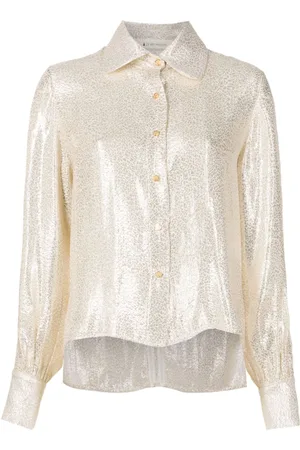 Lethicia Bronstein Lace-embellished foiled shirt