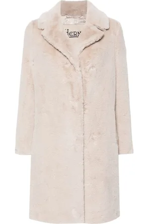HERNO Faux-fur single-breasted coat