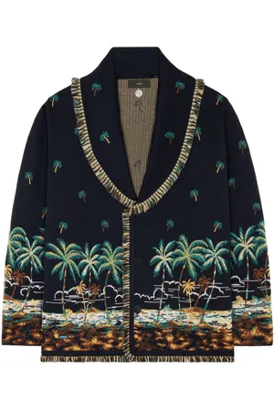 Alanui Hawaii print-knitted wool cardigan