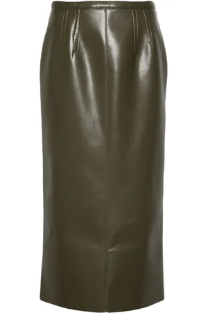 Serafini Coated-finish high-waisted skirt