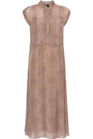 HUGO BOSS Geometric-print midi dress